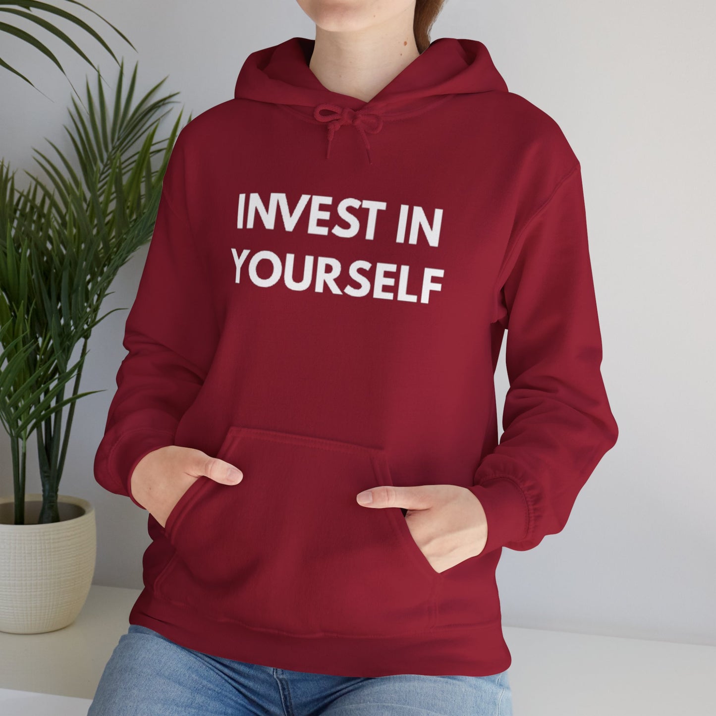 Invest In Yourself Hoodie, Motivational Sweatshirt for Self-Care, Unisex Comfortable Hoodie, Gift for Friends, Cozy Everyday Wear