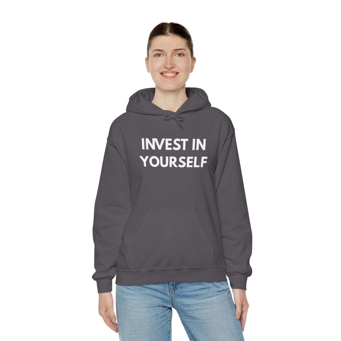 Invest In Yourself Hoodie, Motivational Sweatshirt for Self-Care, Unisex Comfortable Hoodie, Gift for Friends, Cozy Everyday Wear