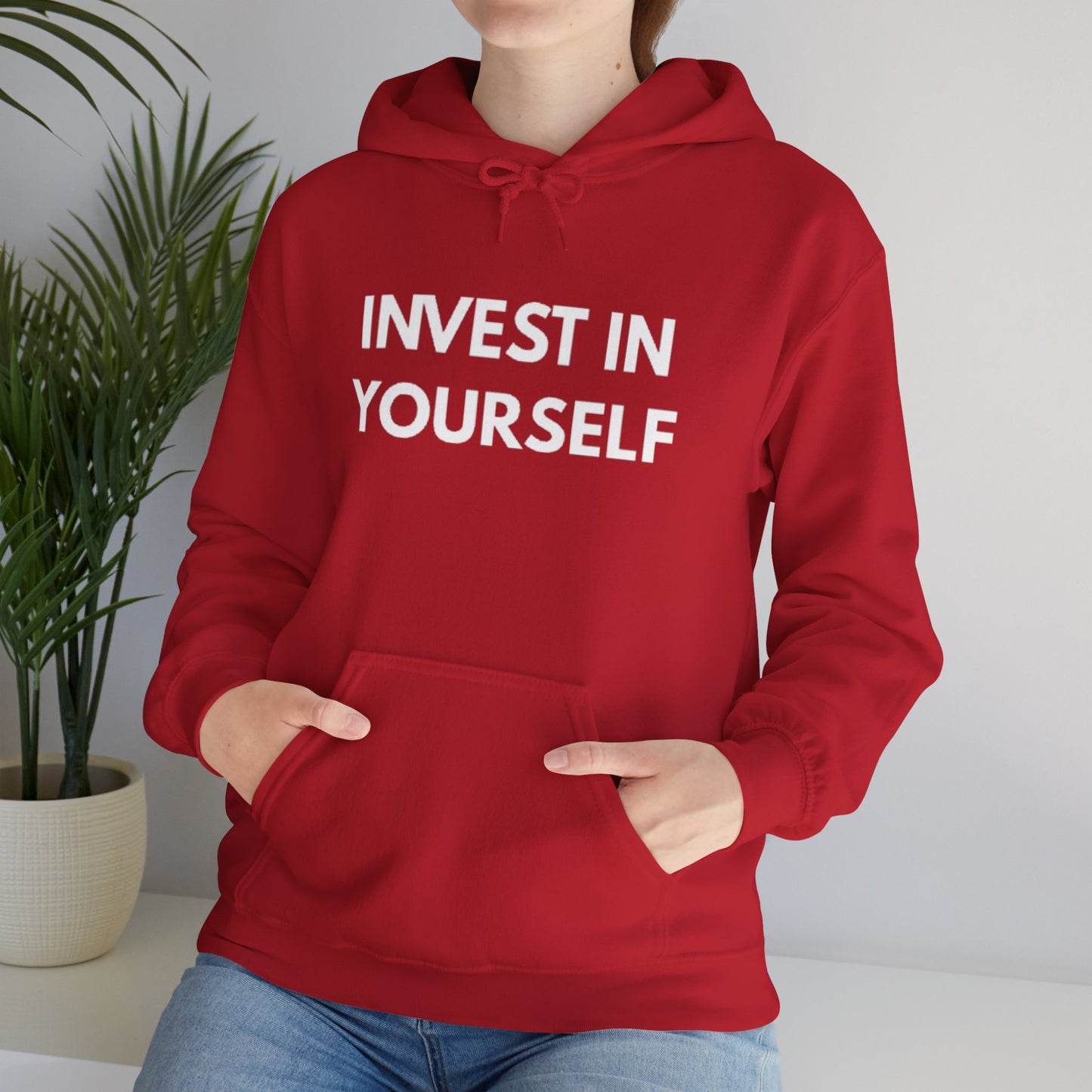 Invest In Yourself Hoodie, Motivational Sweatshirt for Self-Care, Unisex Comfortable Hoodie, Gift for Friends, Cozy Everyday Wear