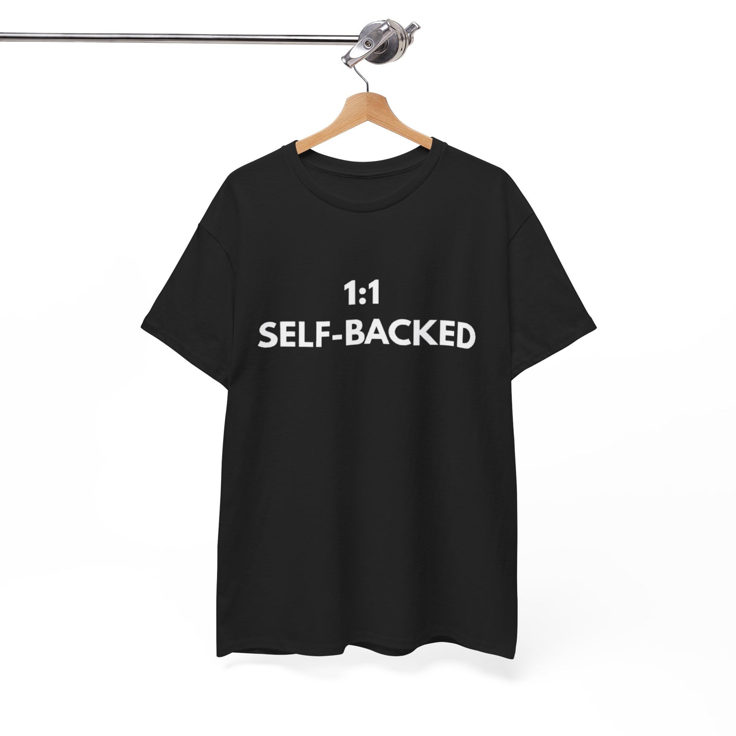 Unisex Heavy Cotton Tee with '1:1 SELF-BACKED' Design - Casual Wear, Gifts for Motivation, Self-Care, Everyday Comfort, Statement Tee