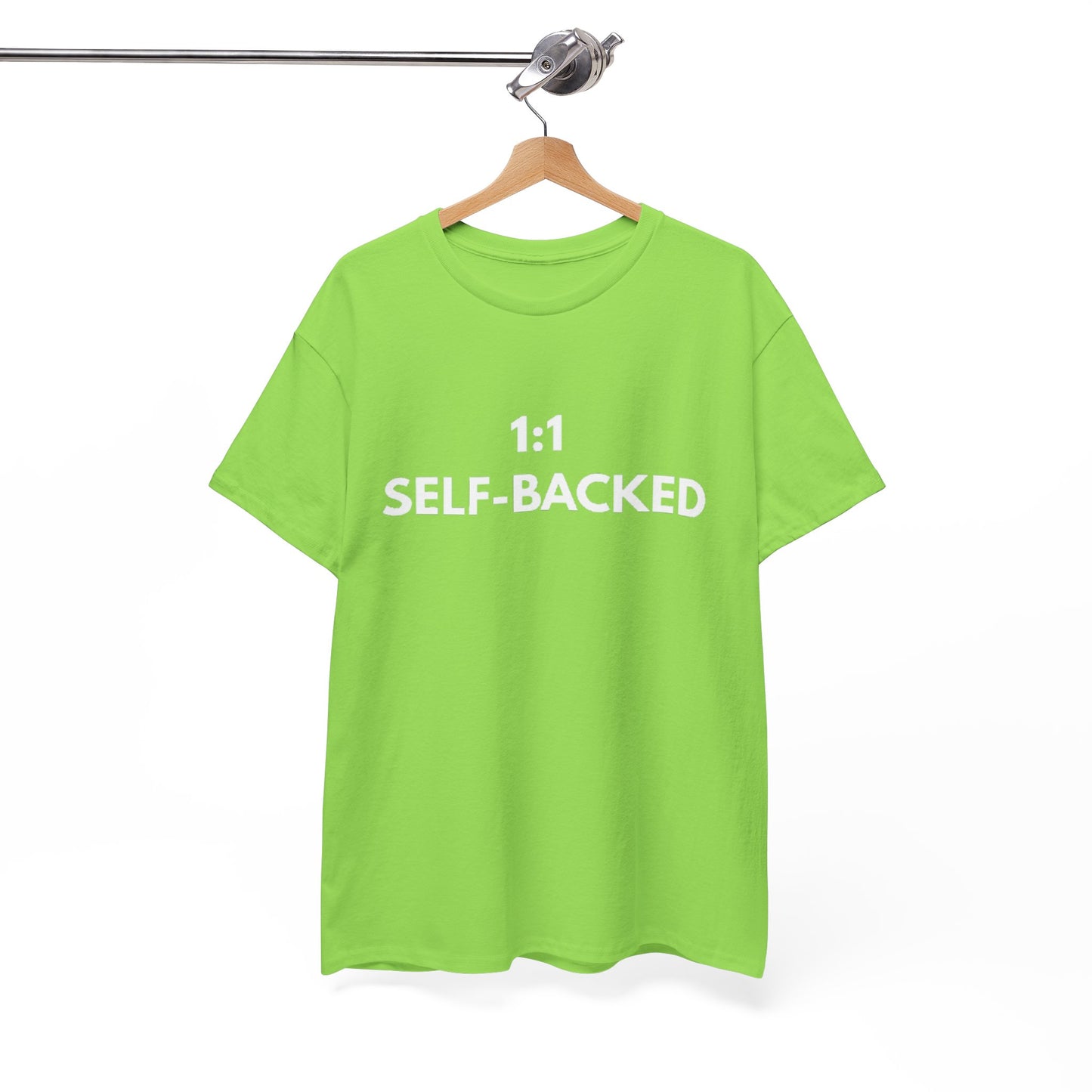 Unisex Heavy Cotton Tee with '1:1 SELF-BACKED' Design - Casual Wear, Gifts for Motivation, Self-Care, Everyday Comfort, Statement Tee