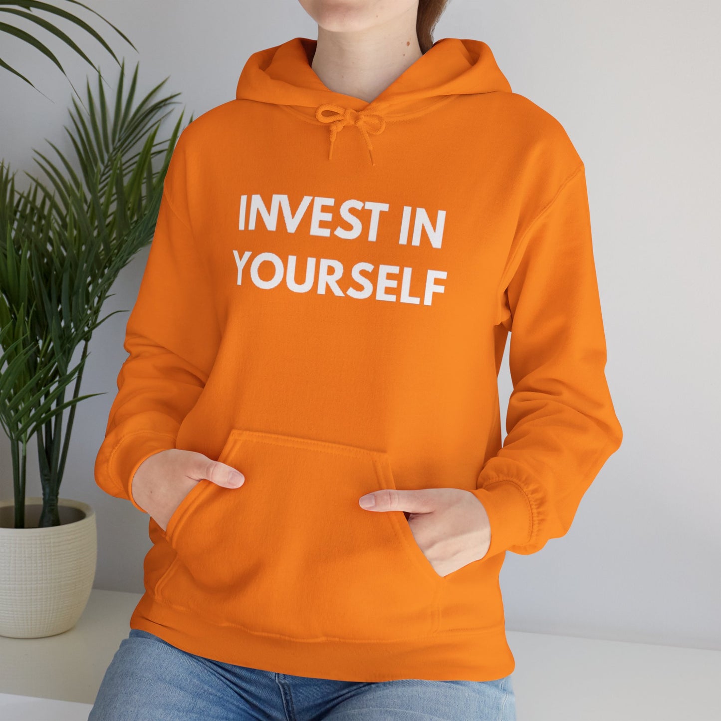 Invest In Yourself Hoodie, Motivational Sweatshirt for Self-Care, Unisex Comfortable Hoodie, Gift for Friends, Cozy Everyday Wear