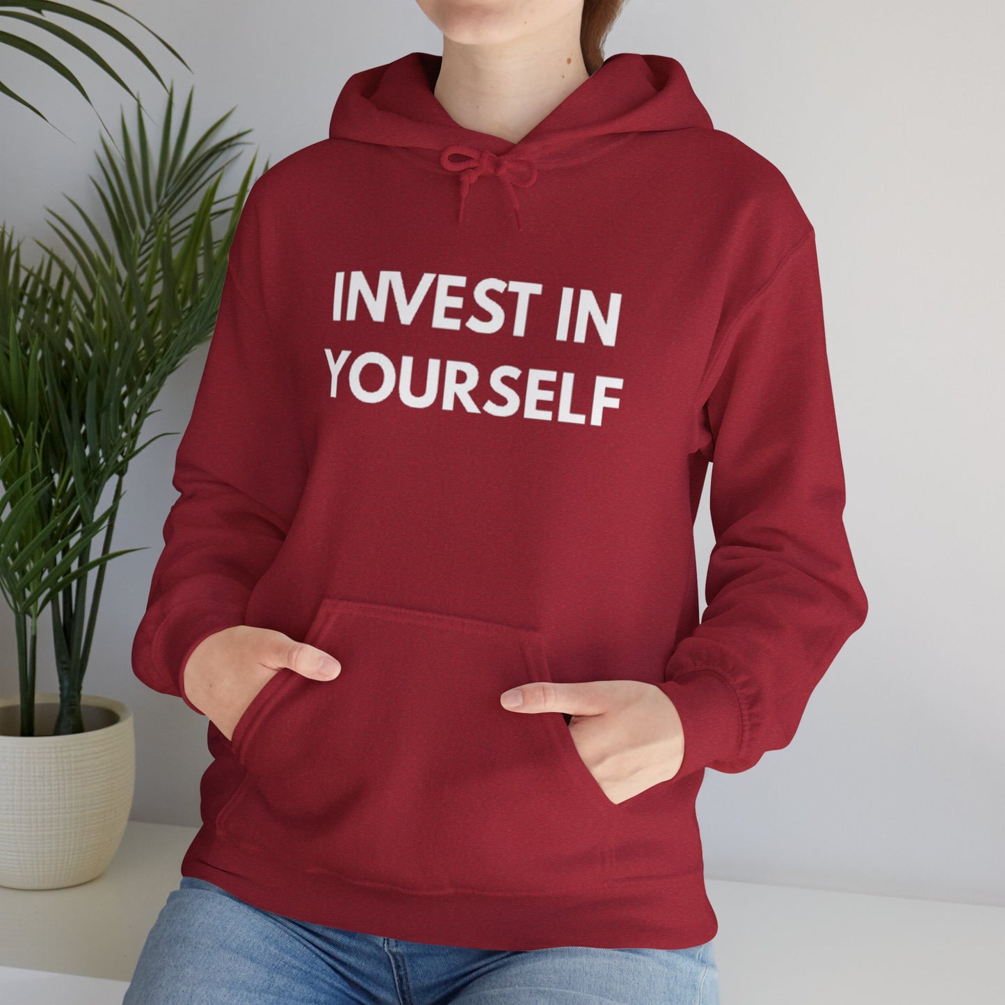 Invest In Yourself Hoodie, Motivational Sweatshirt for Self-Care, Unisex Comfortable Hoodie, Gift for Friends, Cozy Everyday Wear