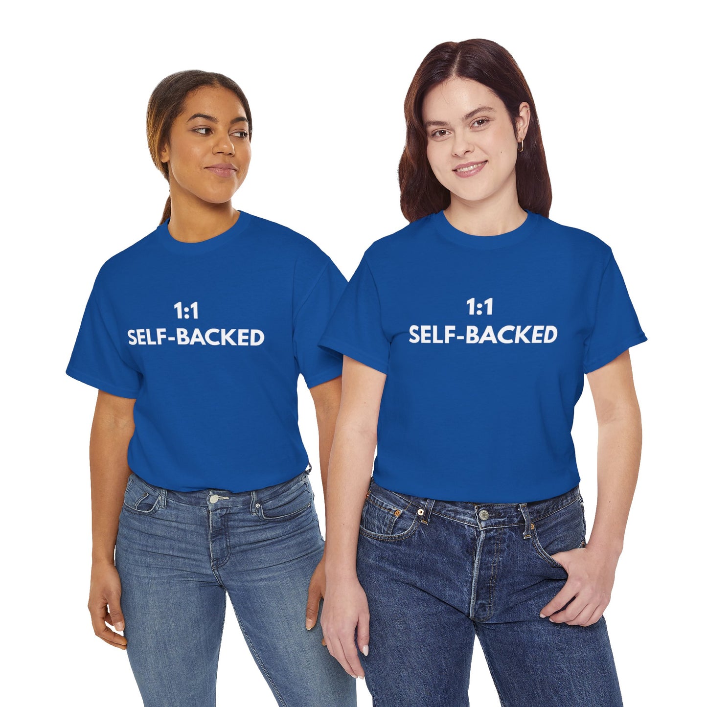 Unisex Heavy Cotton Tee with '1:1 SELF-BACKED' Design - Casual Wear, Gifts for Motivation, Self-Care, Everyday Comfort, Statement Tee