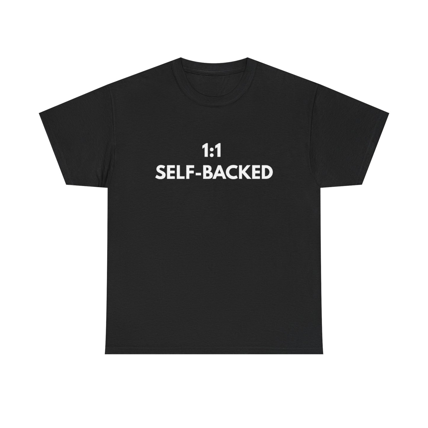 Unisex Heavy Cotton Tee with '1:1 SELF-BACKED' Design - Casual Wear, Gifts for Motivation, Self-Care, Everyday Comfort, Statement Tee