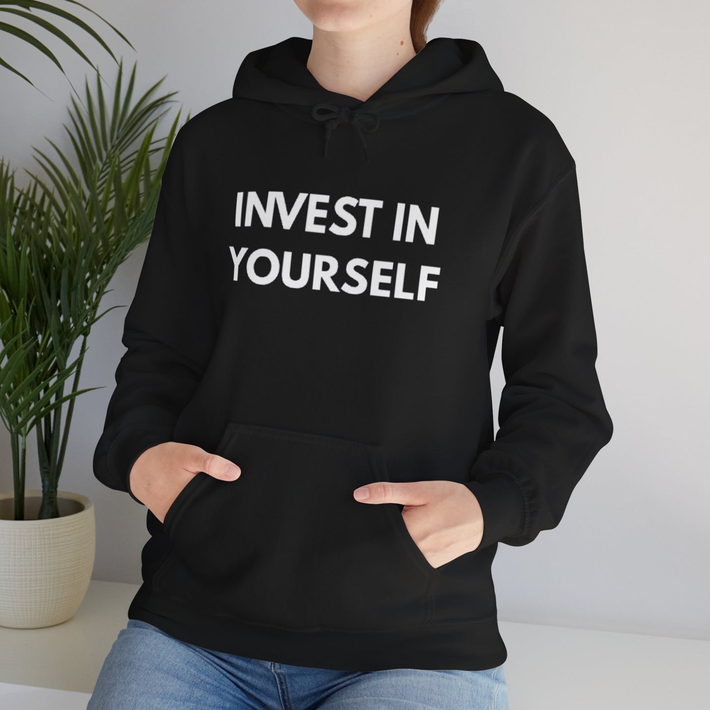 Invest In Yourself Hoodie, Motivational Sweatshirt for Self-Care, Unisex Comfortable Hoodie, Gift for Friends, Cozy Everyday Wear